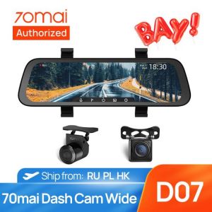 מצלמת הרכב של שיאומי מצלמת מראה אחורית משוכללת מבוססת סוללה   70mai 9.35 Inch  Car Dvr Streaming Rear View Mirror Dash Camera HD 1080P Video Recorder Dual Lens With Rear View Cam