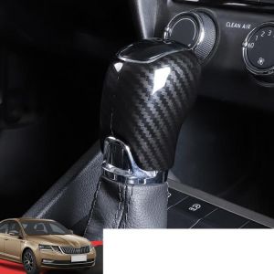 Lsrtw2017 Carbon Fiber Abs Car Gear Lever Head Cover for Skoda Octavia A7 Superb Fabia Interior Accessories Auto shift knob כיסוי קרבון לידית הילוכים סקודה DSG - מתאים לסופרב חדשה, אוקטביה חדשה ופביה חדשה.