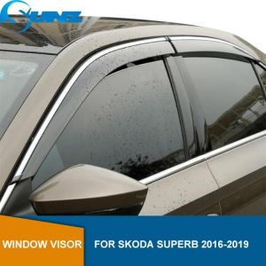 אביזרים לרכב סיאט וסקודה לקניה באינטרנט אביזרים מומלצים לרכבי סקודה Side Window Deflector For Skoda Superb 2016 2017 2018 2019 Window Visor Vent Shades Sun Rain Deflector Guard SUNZ