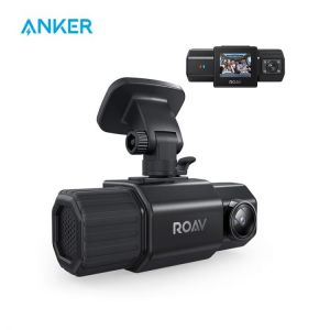 Anker Roav DashCam Duo, Dual FHD 1080p Dash Cam, Wide Angle Cameras, Supercapacitor, IR Night Vision, GPS, NO SD card מצלמת דרך כפולה מומלצת לסיאט - סקודה מבית anker