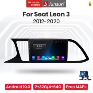 Junsun V1 Pro 4G Android 10.0 4G+64G Car Radio Multimedia Player For Seat Leon 3 2012   2020 GPS Navigation no 2din dv מולטימדיה מומלצת לסיאט לאון - אקטה דור 3 2020 אנדרואיד