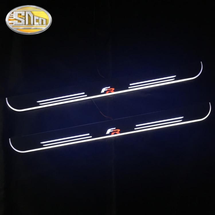 Customized 4PCS Moving LED Welcome Pedal Car Scuff Plate Pedal Threshold  Door Sill Pathway Light For SEAT LEON ARONA ATECA FR מידרכות דינמיות תאורה  משתנה לסיאט איביזה סיאט לאון וקופרה